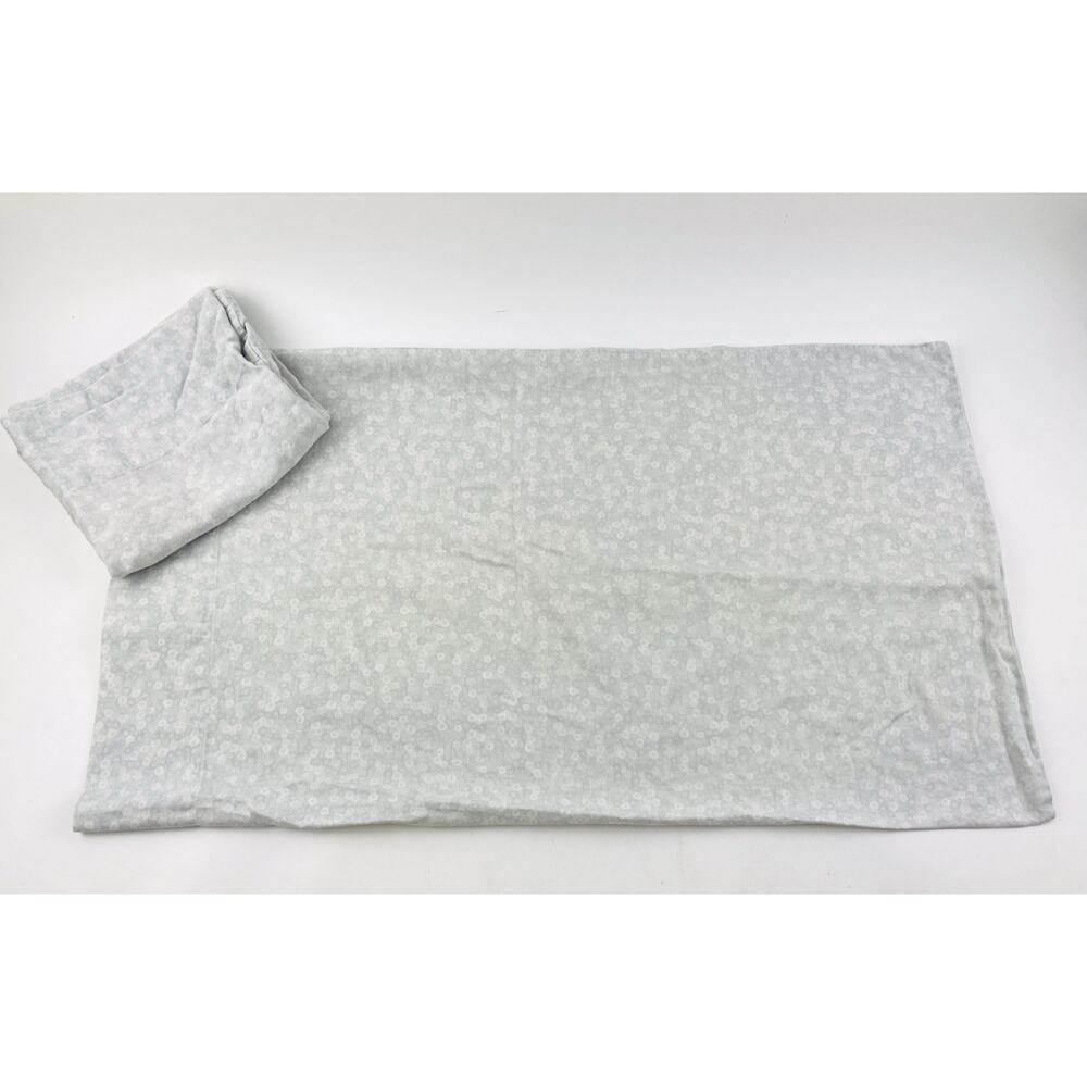 BARBARA BARRY Pair Standard Pillowcases Soft Gray White 100% Cotton Dots Circles